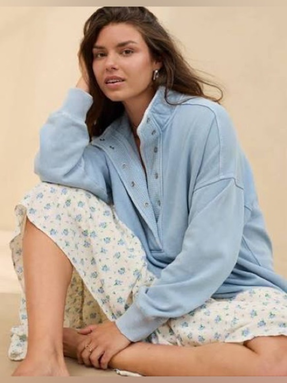 Aerie Getaway Quarter Snap Sweatshirt